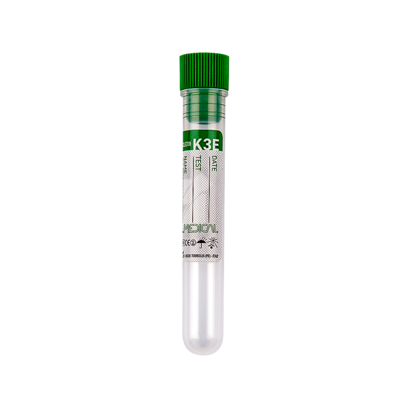 test tube with k3 edta dark green pierceable cap