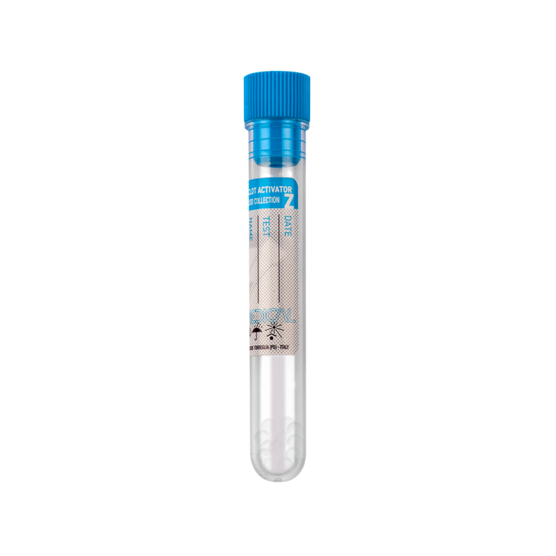 test tube with granules separators and clot activator