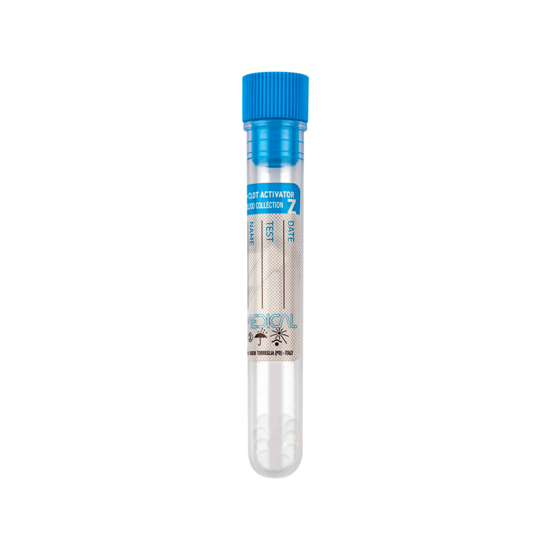 test tube with granules separators and clot activator silicone coated interior