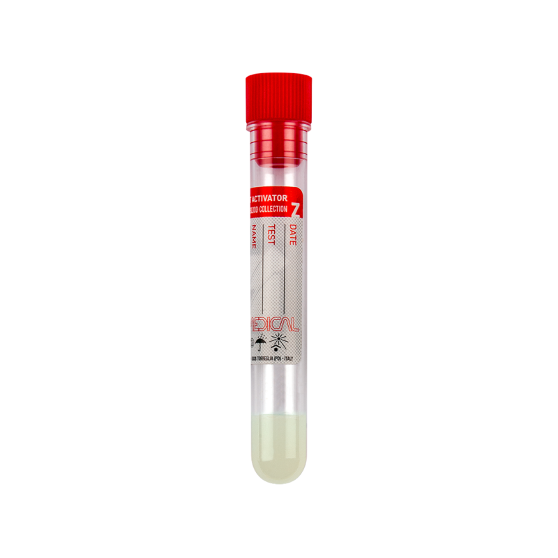 test tube with gel separator and clot activator