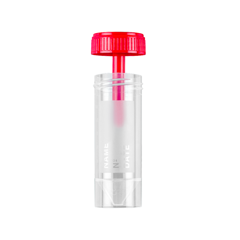 faeces container with frosted label with screw cap apart (30ml)
