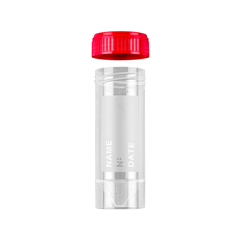 urine container with frosted label with screw cap apart (30ml)