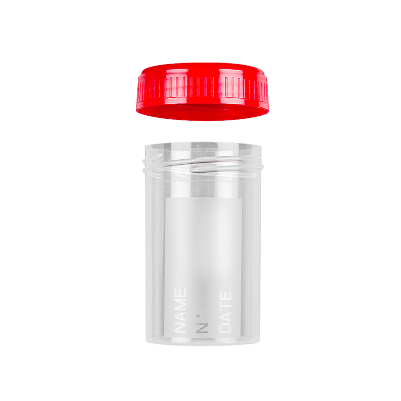 urine container with frosted label with screw cap apart (60ml)