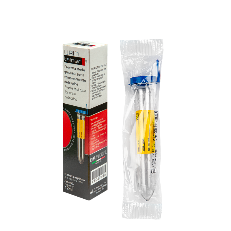 urine test tube with label