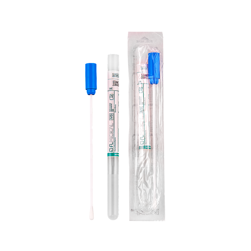 swab plastic stick with rayon tip in polypropylene test tube 12x150 mm with stuart transport medium