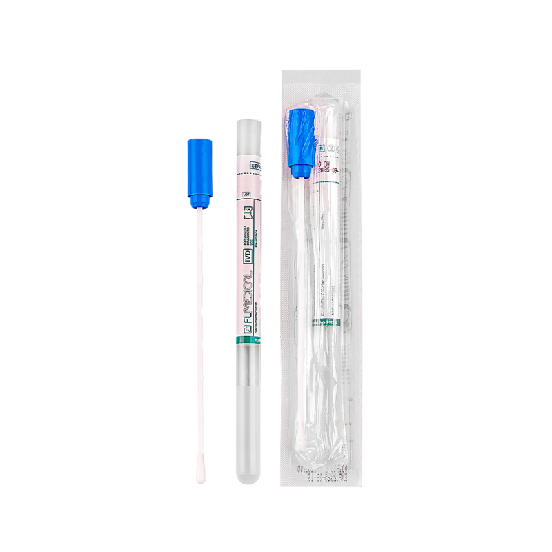 swab plastic stick with rayon tip in polypropylene test tube 12x150 mm with amies transport medium